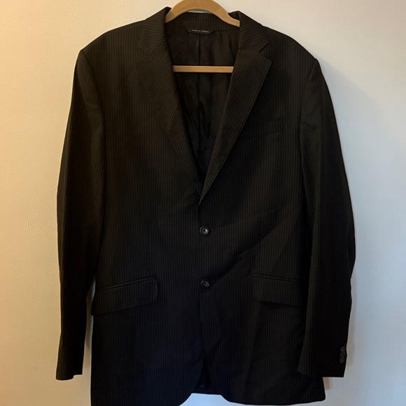 BananaBlack Pinstripe Two-Button Blazer/suit jacket